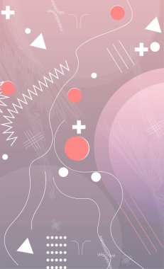 Geometrik soyut arkaplan vektör illüstrasyonu. Şekiller ve öge içeren renk arkaplanı