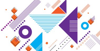 Soyut yaratıcı defter kapağı şablon tasarımı. Geometrik şablon arka planı, vektör soyut şekilleri ve çizgiler kapaklar, kataloglar, posterler tasarımı için sanat