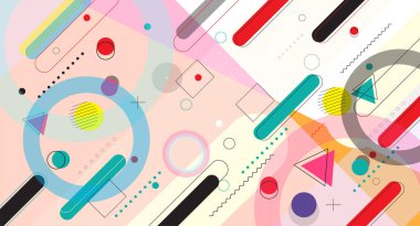 Dekoratif elementlerle soyut geometrik arkaplan. Tasarımınız için vektör illüstrasyonu.