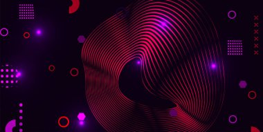 Dekoratif elementlerle soyut geometrik arkaplan. Tasarımınız için vektör illüstrasyonu.