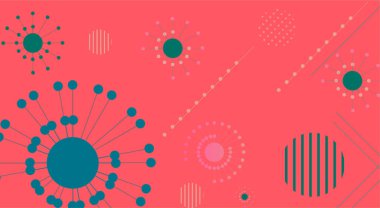 Dekoratif elementlerle soyut geometrik arkaplan. Tasarımınız için vektör illüstrasyonu.