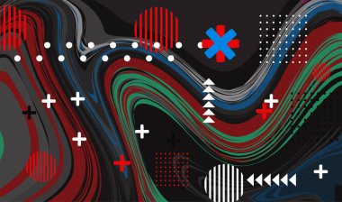 Soyut grafik geometrik elementler. Modern soyut şekiller tasarım. Vektör illüstrasyonu