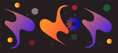 Renkli geometrik elementlere sahip soyut arkaplan,