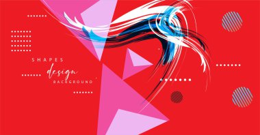 Renkli geometrik elementlere sahip soyut arkaplan,