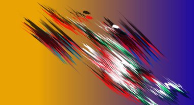 Renkli dinamik dalgaların bulanık arkaplanı olan soyut bir arkaplan. Dalga tasarımı için uygun tasarım