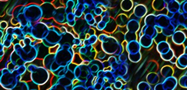 çok renkli bokeh ışıklarının soyut 3d çizimi