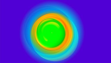 Geometrik şekilli üç boyutlu soyut arkaplan çizimi. çok renkli kürenin üç boyutlu soyut çizimi