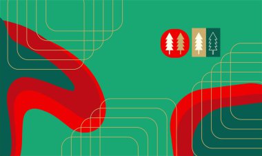 Kırmızı şekilli modern mavi poster arka planı geometrik şekilli şablonu örtüyor. Sosyal medya, kapak ve afiş için ideal tasarım,