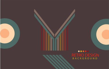 Koyu arkaplanda hipster çizgileri olan soyut geometrik desen