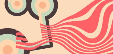 Çapraz çizgiler ve şekillerle soyut geometrik arka plan. Vektör illüstrasyonu