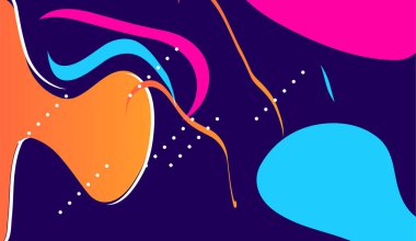 Soyut geometrik arkaplan. Düz figürlü poster. Vektör illüstrasyonu.