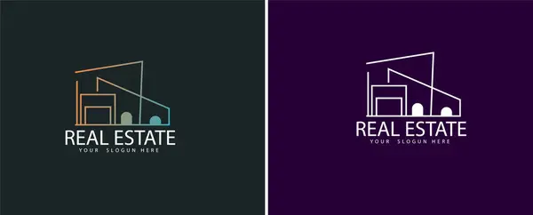 Emlak, Emlak ve İnşaat Logosu Tasarım Şablonu. İşiniz için Yaratıcı Sembol