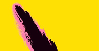 Üzerinde siyah şekiller olan soyut sarı arkaplan. Sarı desenli arka plan. Tebrik kartı şablonu