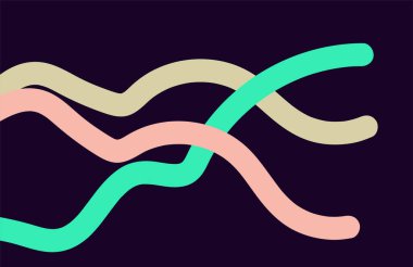 Siyah arkaplanda soyut dalgalı çizgiler. Tasarımınız için vektör illüstrasyonu