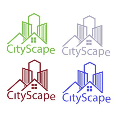 Emlak ve ev binaları logo simgeleri tasarım, emlak ve ev binaları logo simgeleri şablonu