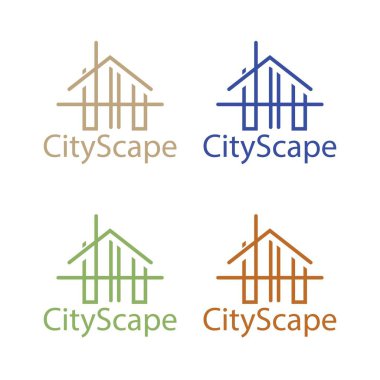 Emlak ve ev binaları logo simgeleri tasarım, emlak ve ev binaları logo simgeleri şablonu