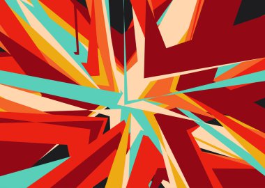 Çapraz çizgiler ve şekillerle soyut geometrik arka plan. Vektör illüstrasyonu