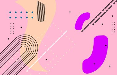 Geçmişe dönük geometrik elementlerle soyut arkaplan. Vektör İllüstrasyonu.