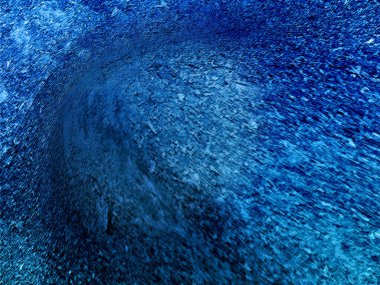 Soyut mavi gradyan, sanatsal desen tasarımı ile yumuşak doku arkaplanı şekillendirir. Mavi dalga şekilleri tasarım