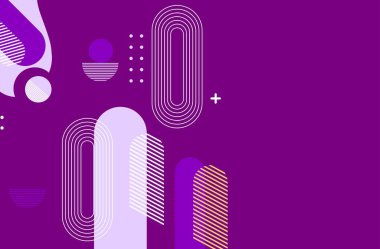 Canlı Soyut Geometrik Şekiller Arkaplanı. Renkli, Fütürist, Gradyan, Retro, Modern, Model, Asgari, Tasarım, Vektör