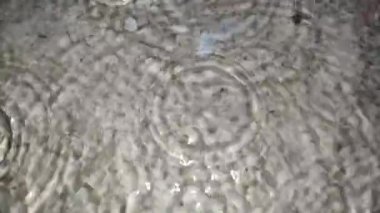 Yere yağmur suyu yağıyor. Su sıçratma detay gibi görünüyor.