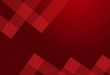 Geometrik şekilli soyut kırmızı arkaplan. Düz bir şekilde vektör illüstrasyonu. Poster, kart, afiş, el ilanı için tasarım ögesi.