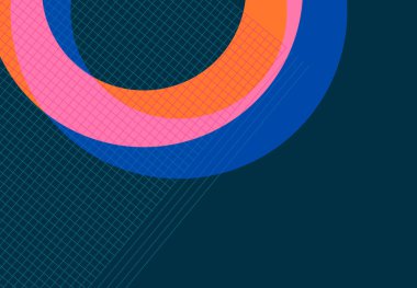 Geometrik şekilli soyut renkli arkaplan. Düz stil ile vektör illüstrasyonu... poster, kart, afiş, el ilanı için tasarım ögesi.