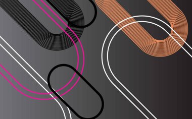 Çapraz çizgiler ve şekillerle soyut geometrik arkaplan. Vektör illüstrasyonu