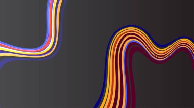 Çizgiler ve dalgalarla renkli soyut arkaplan, vektör illüstrasyonu