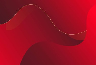 Soyut kırmızı eğim ve altın dalga arkaplanı şekillendirir