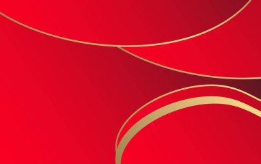 Soyut kırmızı eğim ve altın dalga arkaplanı şekillendirir