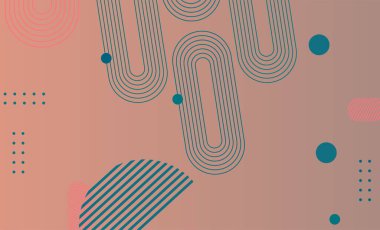 Soyut Retro geometrik arkaplan. Düz şekilli gradyan renkli poster. Sancak Tasarımı