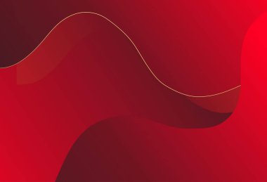 Soyut kırmızı eğim ve altın dalga arkaplanı şekillendirir
