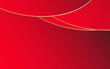 Soyut kırmızı eğim ve altın dalga arkaplanı şekillendirir