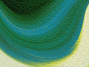 Soyut görüntü düz dalga benzeri kıvrımlar ve desenli bir kaplama içeriyor. Geçmişler, sanatsal esinlenmeler ve modern tasarımlar için ideal..