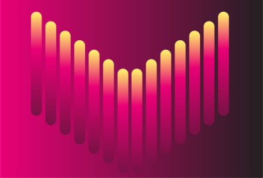 Modern çizgiler, kırmızı sarı gradyan poster vektörü. Canlı perspektifli, geometrik çizgi şekilli bir şablon. Sosyal medya, kapak, afiş, broşür için ideal tasarım.