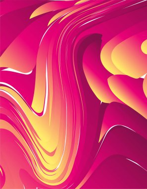 Modern çizgiler, kırmızı sarı gradyan poster vektörü. Canlı perspektifli, geometrik çizgi şekilli bir şablon. Sosyal medya, kapak, afiş, broşür için ideal tasarım.