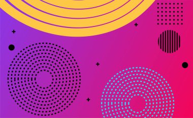 Geometrik şekilli soyut tasarım, desenler, beyaz arkaplanda daire çizgileri.