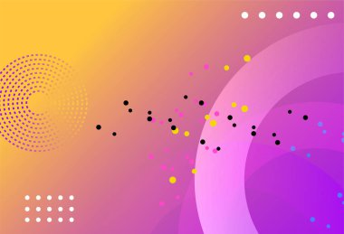 Canlı renk paletinde daireler ve desenler içeren soyut geometrik tasarım