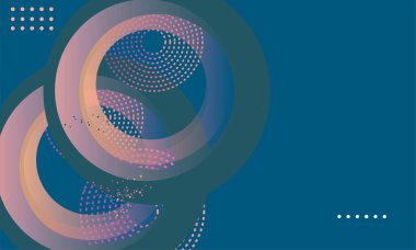 Canlı renk paletinde daireler ve desenler içeren soyut geometrik tasarım