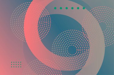 Canlı renk paletinde daireler ve desenler içeren soyut geometrik tasarım