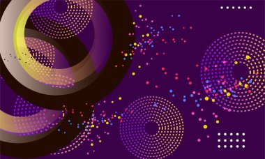 Geometrik şekilli soyut renkli arkaplan. Düz biçimli vektör illüstrasyonu