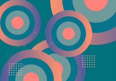 Geometrik şekilli soyut arkaplan ve düz biçimli mavi vektör çizimi.