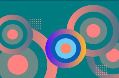 Geometrik şekilli soyut arkaplan ve düz biçimli mavi vektör çizimi.