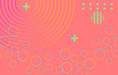 Geometrik şekilli soyut renkli arkaplan Vektör illüstrasyonunu düz biçimli.