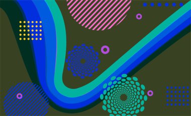 Web sayfası, afiş, sanat, afiş, poster tasarımı için soyut renkli geometri şekilleri ve element tasarımı.