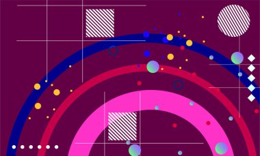 Web sayfası, afiş, sanat, afiş, poster tasarımı için soyut renk grafiksel elementler.