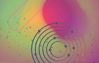 Web sayfası, afiş, sanat, afiş, poster tasarımı için soyut gradyan geometrik elementler, daireler ve çizgiler.