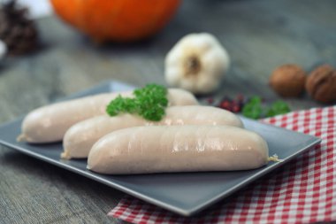 white pudding on a wooden table