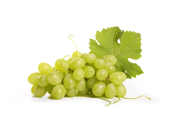 Зелений Виноград Ізольований Білому Тлі Стокова Картинка